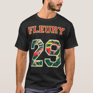 FLEURY 29 Wild Goalie Flower Minnesota Pro Ice Hoc T-Shirt