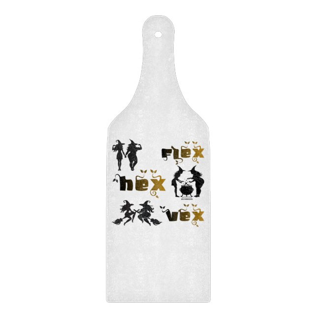 Flex. Hex. Vex. Body Positive & Diverse Witches Cutting Board (Front)