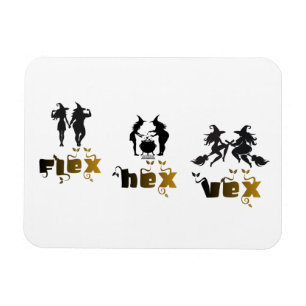 Flex. Hex. Vex. Body Positive & Diverse Witches Magnet