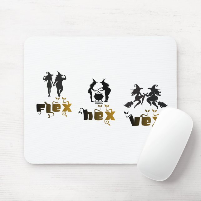 Flex. Hex. Vex. Body Positive & Diverse Witches Mouse Mat (With Mouse)