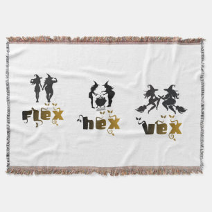 Flex. Hex. Vex. Body Positive & Diverse Witches Throw Blanket