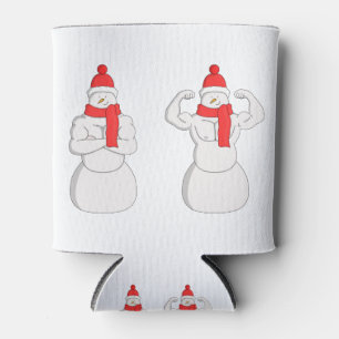 Flex Muscle Snowman Can Cooler