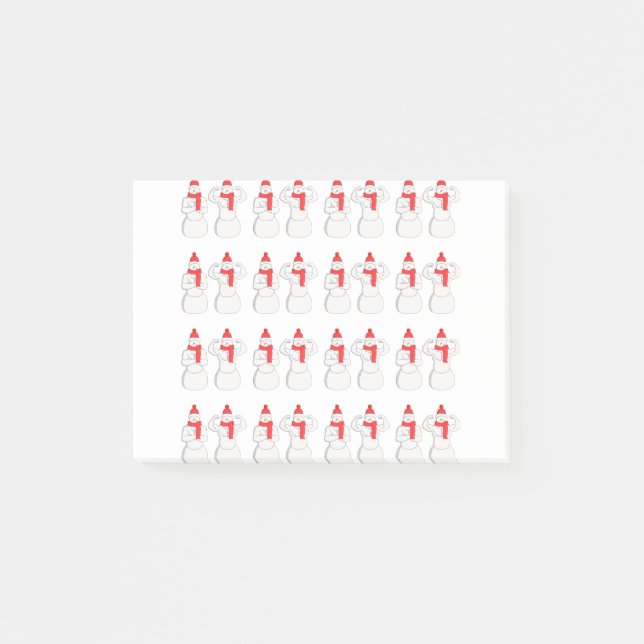 Flex Muscle Snowman Post-it Notes (Front)