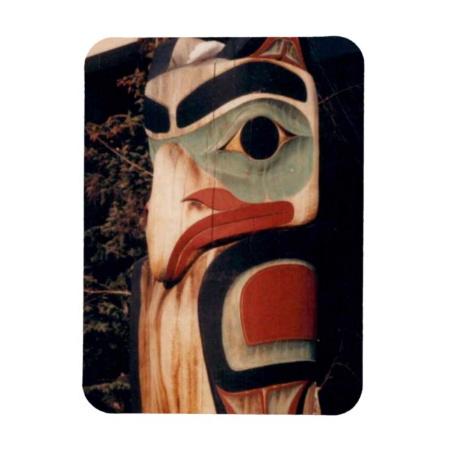Flex Refrigerator Totem Pole Alaska Photo Designed Magnet (Vertical)