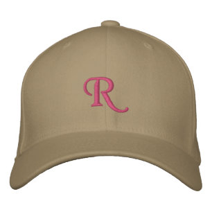 Flexfit Wool R Initial Monogram Men Women-Hat XL L Embroidered Hat