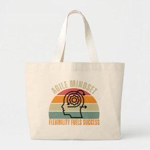 Flexibility Fuels Success Agile Mindset Quote Large Tote Bag