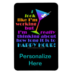 Flexible Cocktail Magnets - How Long to Happy Hour