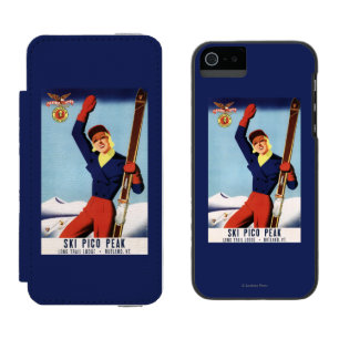 Flexible Flyer Pin-Up Skiing Girl Incipio Watson™ iPhone 5 Wallet Case
