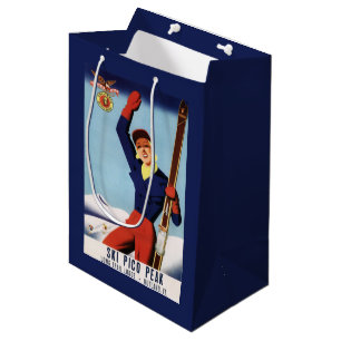 Flexible Flyer Pin-Up Skiing Girl Medium Gift Bag