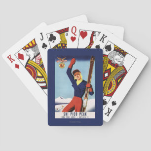 Flexible Flyer Pin-Up Skiing Girl Playing Cards