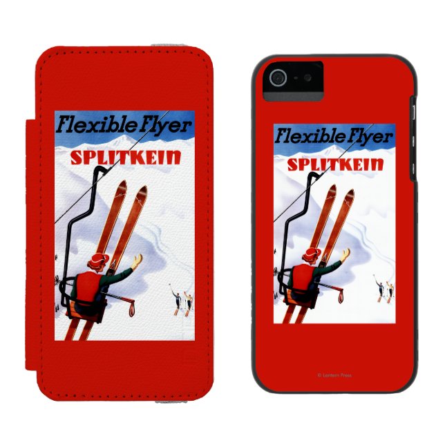Flexible Flyer Splitkein Wooden Skis Promo Incipio iPhone Wallet Case (Side by Side)