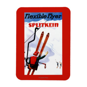 Flexible Flyer Splitkein Wooden Skis Promo Magnet