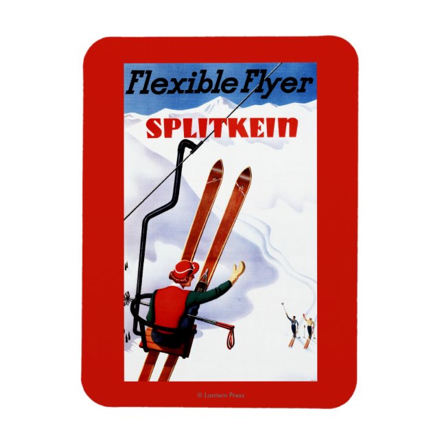 Flexible Flyer Splitkein Wooden Skis Promo Magnet (Vertical)
