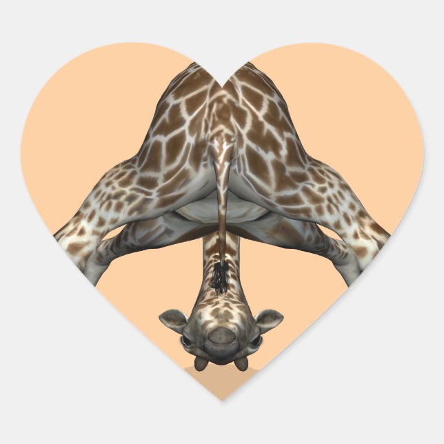 Flexible Giraffe Heart Sticker (Front)