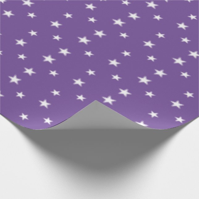 Flexible Lilac Stray Christmas Stars Wrapping Paper (Corner)