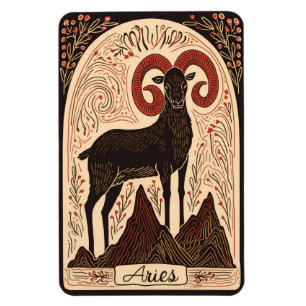 Flexible Photo Magnet Aries Celestial Zodiac Art