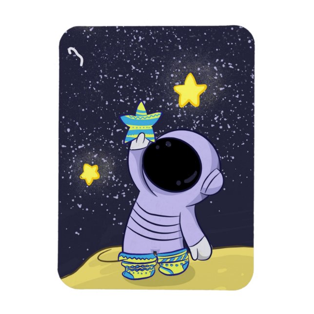 Flexible Photo Magnet Astronaut in socks different (Vertical)