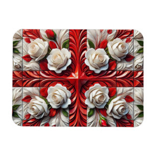 Flexible photo magnet with English Roses Design