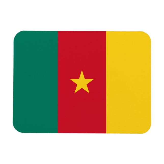 Flexible photo magnet with flag of Cameroon (Horizontal)