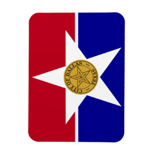Flexible photo magnet with flag of Dallas