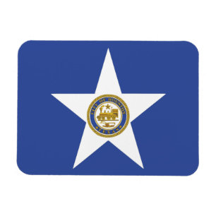 Flexible photo magnet with flag of Houston