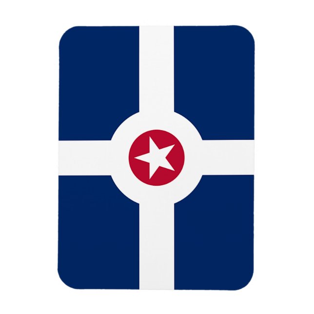 Flexible photo magnet with flag of Indianapolis (Vertical)