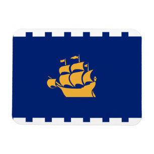 Flexible photo magnet with flag of Quebec City