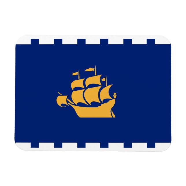 Flexible photo magnet with flag of Quebec City (Horizontal)