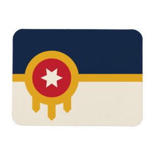 Flexible photo magnet with flag of Tulsa, Oklahoma