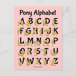 Flexible Pony   Alphabet Chart Postcard