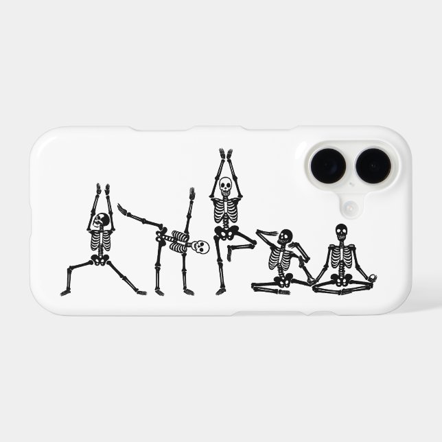 Flexible Yoga Posing Skeletons - Humorous Phone (Back Horizontal)