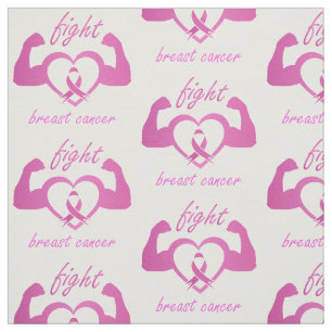 Flexing arms to fight breast cancer fabric