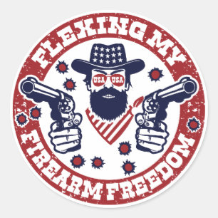 FLEXING MY FIREARM FREEDOM - Patriotic Stickers