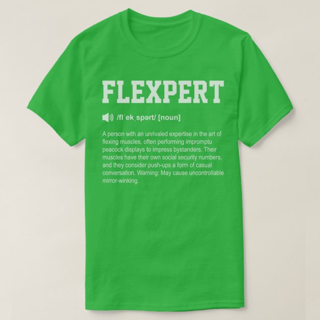 Flexpert Funny Dictionary Gym Meaning T-Shirt (Design Front)