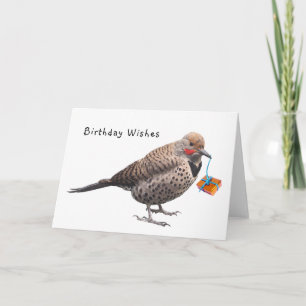 Flicker with Present Birthday Card