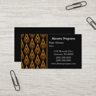 Flickering Flames Business Card, Fiery Orange Card