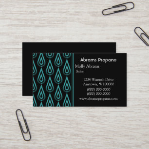 Flickering Flames Business Card, Teal Card