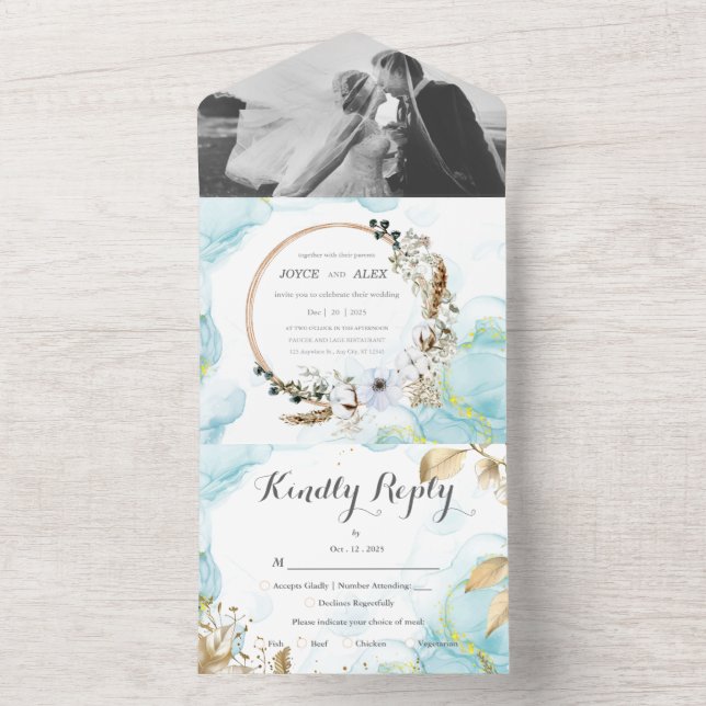 Flickermuse All in One Wedding Invitation Card  (Inside)
