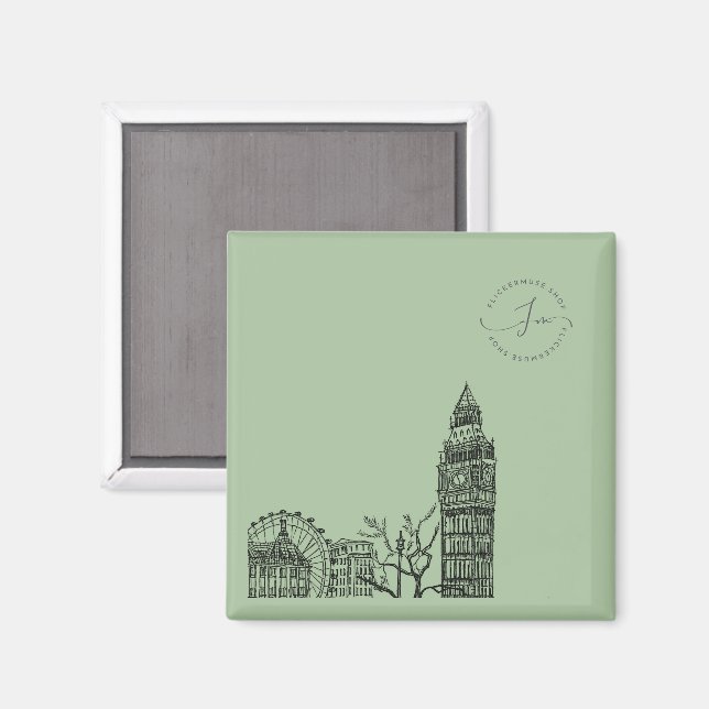 Flickermuse London Color Tone Sketch     Magnet (Front/Back)