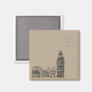 Flickermuse Mocha Mousse Tone Sketch Magnet