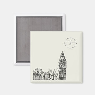 Flickermuse Mocha Mousse Tone Sketch Magnet