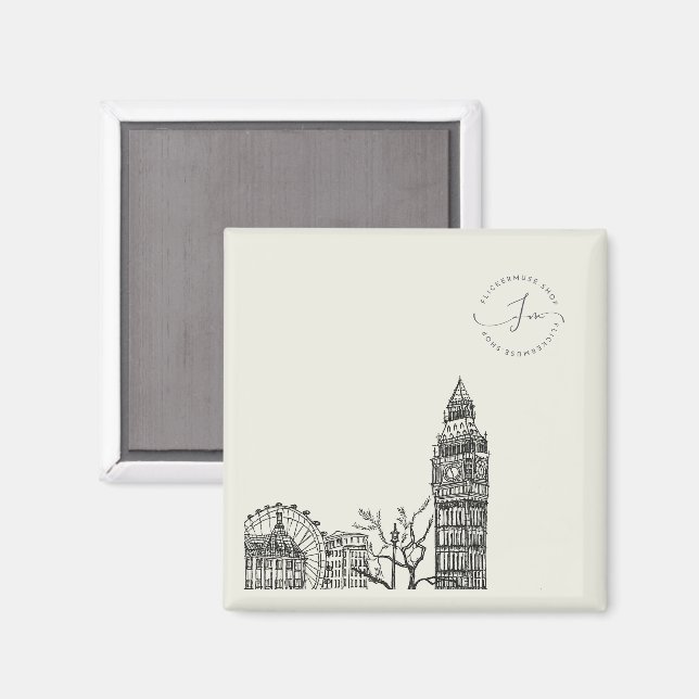 Flickermuse Mocha Mousse Tone Sketch Magnet (Front/Back)