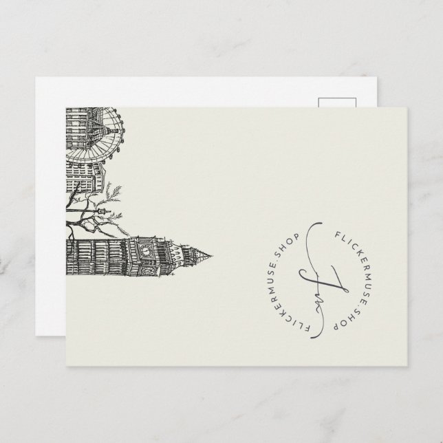 Flickermuse Mocha Mousse Tone Sketch  Postcard (Front/Back)