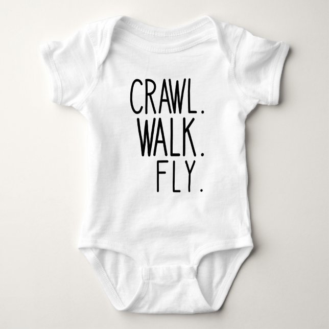 Flier Baby, Crawl Walk Fly Baby Bodysuit (Front)