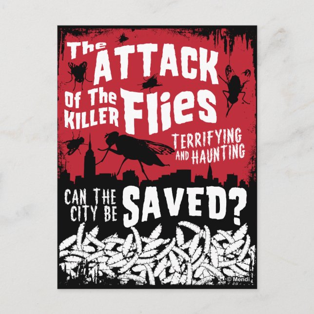 Flies Attack! Postcard (Front)