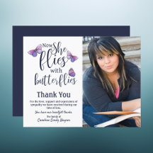 Flies With Butterflies Thank You Funeral Sympathy
