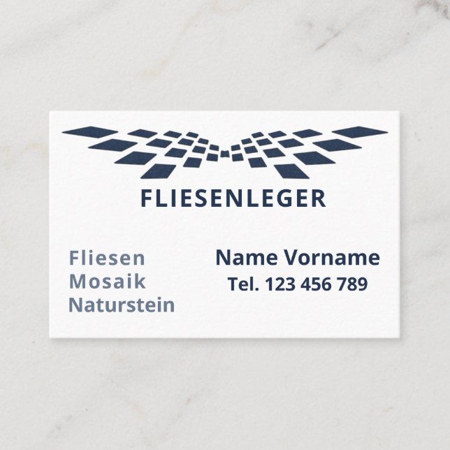 Fliesenleger Handwerker Business Card (Front)