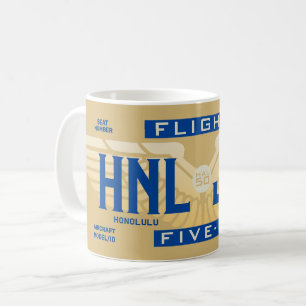Flight 5-O (HAL50) HNL to JFK Coffee Mug