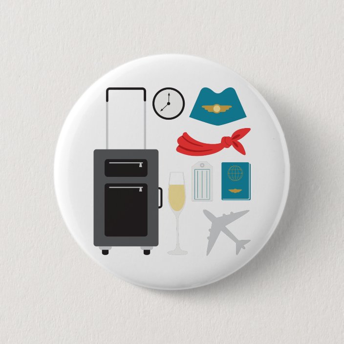 Flight Attendant 6 Cm Round Badge | Zazzle.co.uk