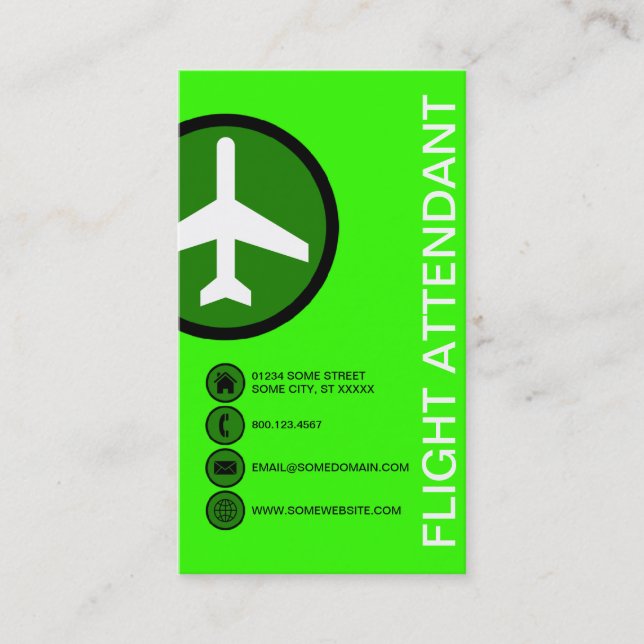 FLIGHT ATTENDANT bubbles Business Card (Front)